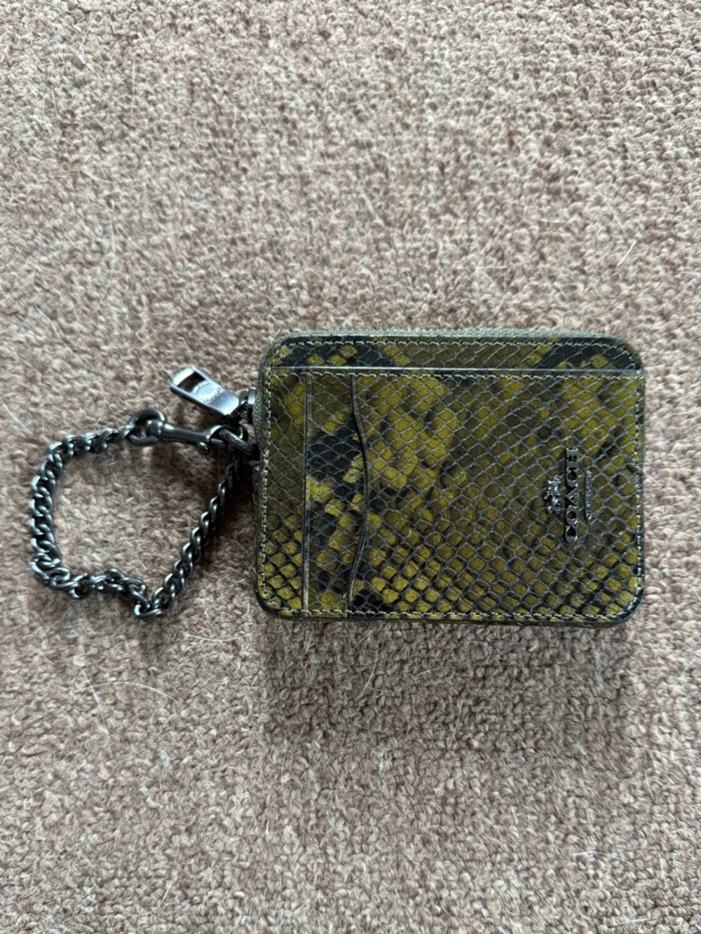 Coach Green Snake Print Wallet